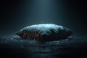 Ice on Pillow in Dramatic Light, an Abstract Photo by Ales Munt