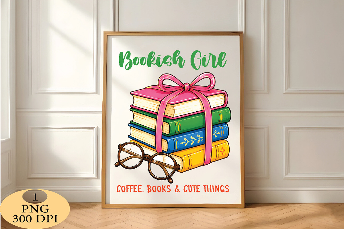 Bookish Girl PNG, a Seasonal Illustration by Daily.Designs (Photo 5 of 5)