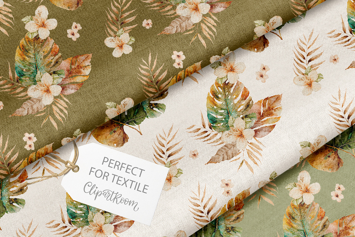 Tropical seamless floral pattern set, a Decorative Illustration by ClipArtRoom (Photo 4 of 5)