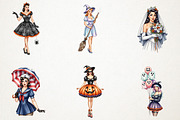 Halloween Pin-Up Girl Sublimation, a Person Illustration by RobertsArt (Thumbnail 2 of 6)