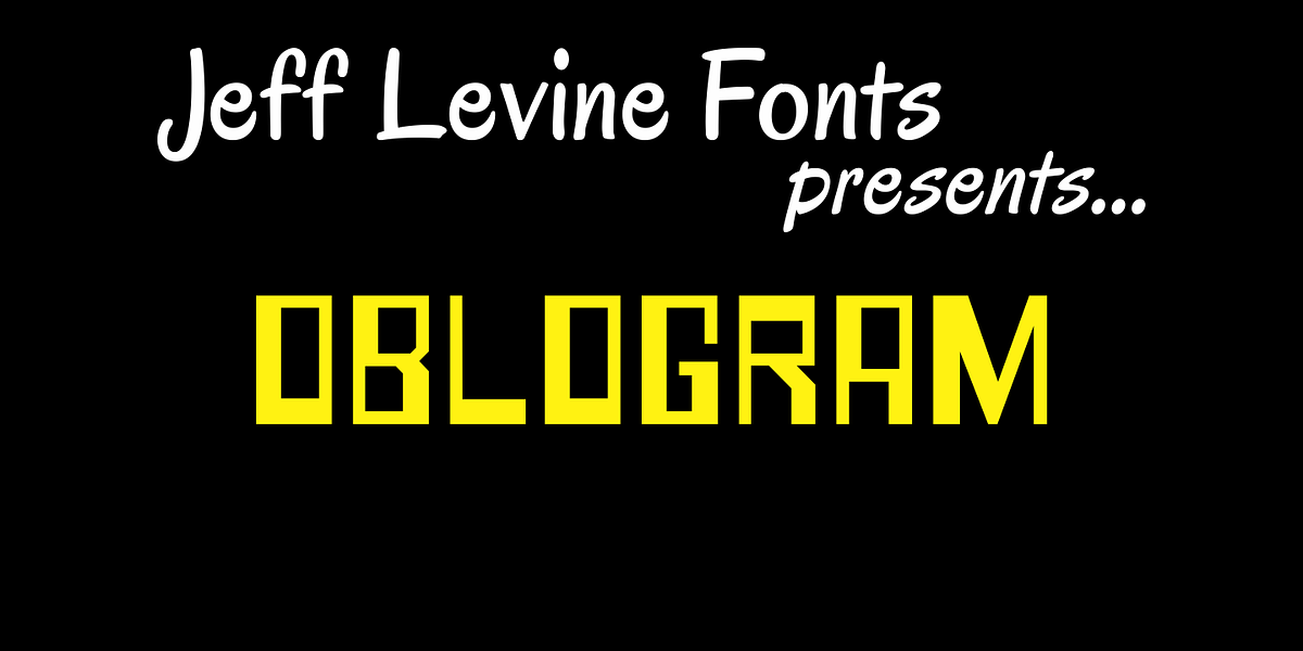 Oblogram JNL, a Font by Jeff Levine Fonts