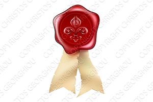 Fleur-de-lis Wax Seal graphic, an Illustration by Christos Georghiou