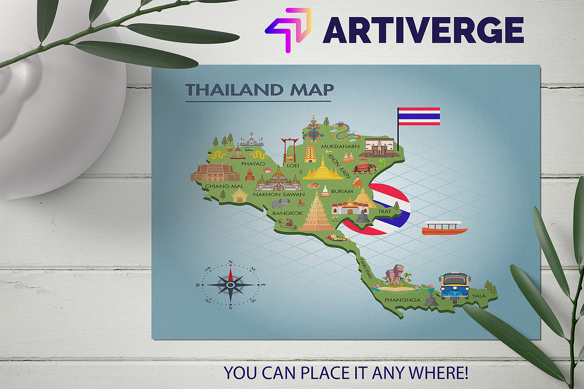 Thailand Map In Creative Design, an Object Graphic by Artiverge (Photo 1 of 6)