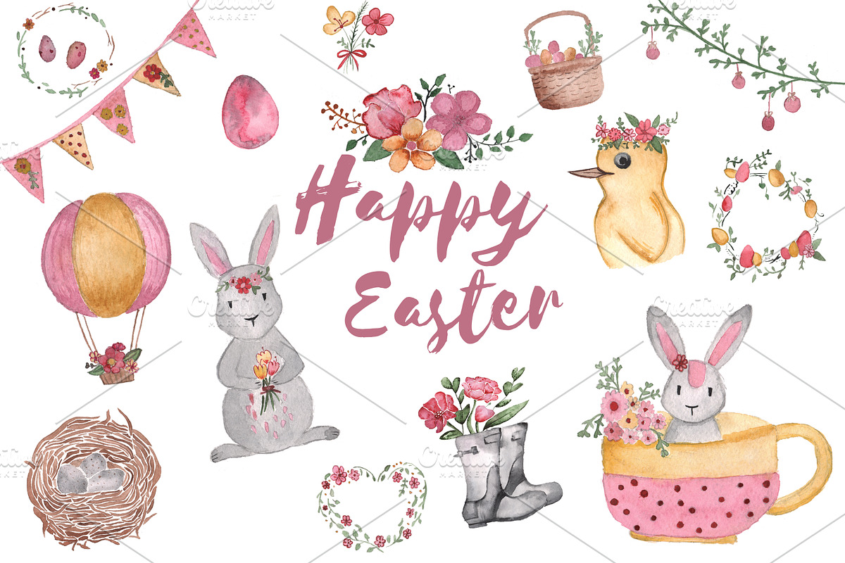 Easter watercolor set, an Illustration by Alena Ermakova (Photo 5 of 5)