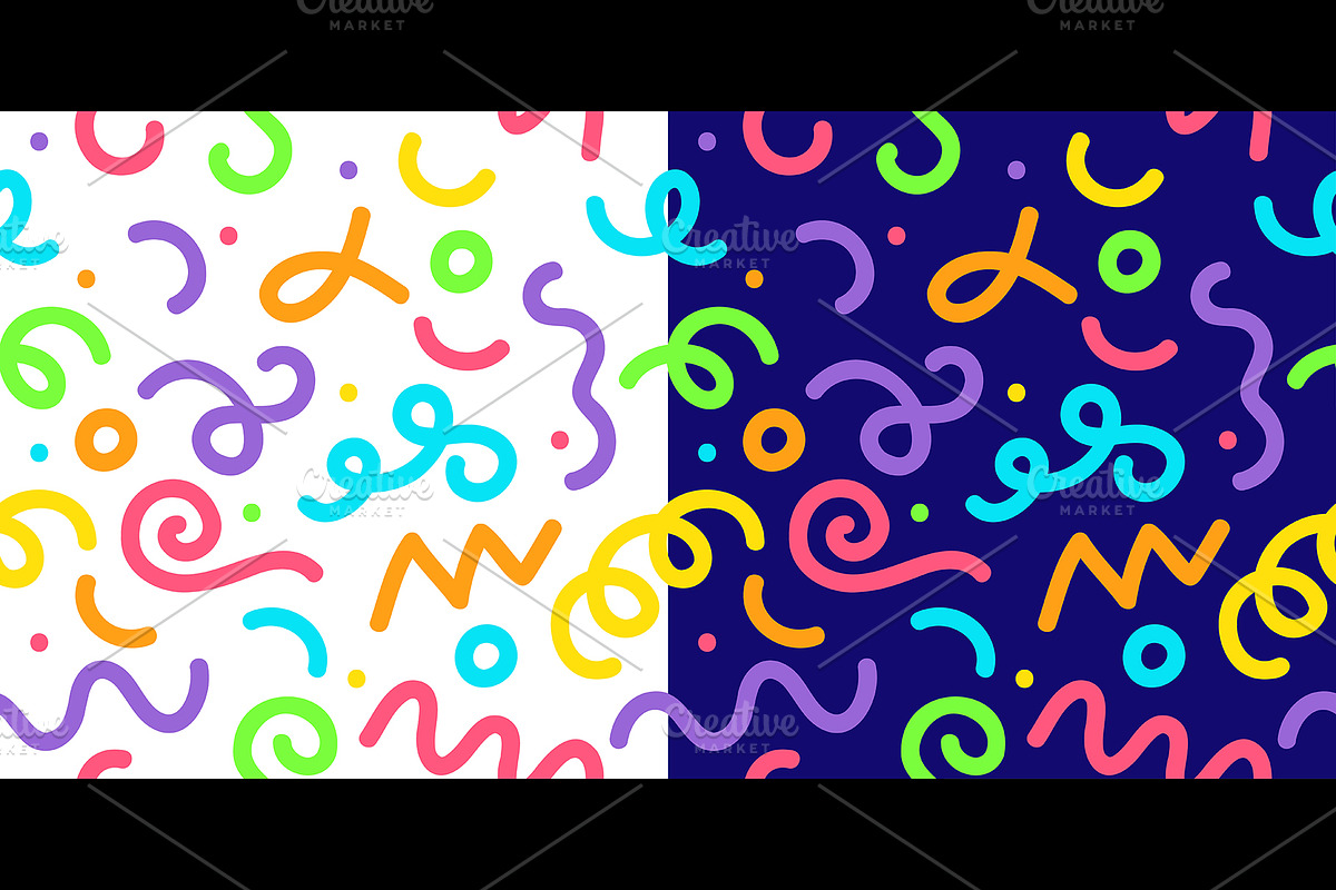 Fun squiggle seamless pattern bg, a Decorative Illustration by Vector Tradition (Photo 2 of 3)