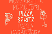 Pizza & Spritz, a Handwritten Font by George Bourle (Thumbnail 1 of 10)