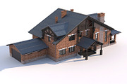 A Chalet house with a garage, an Architecture 3D Model by profdesign (Thumbnail 15 of 21)