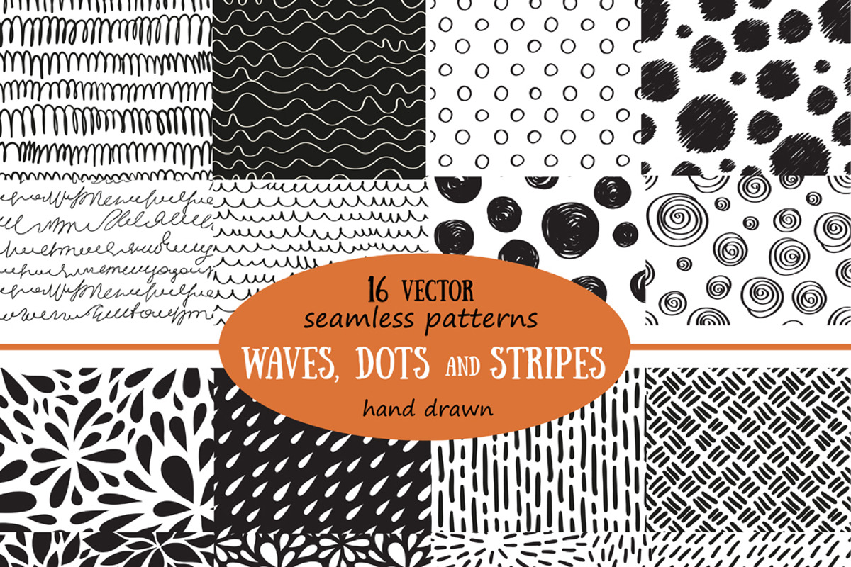 16 Seamless Hand Drawn Patterns, a Pattern Graphic by Alenkakarabanova (Photo 1 of 2)