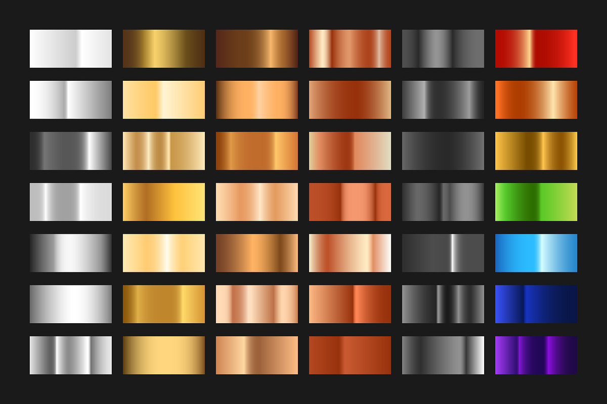 42 Custom Metallic Gradients, a Texture Graphic by UoaHH (Photo 2 of 3)