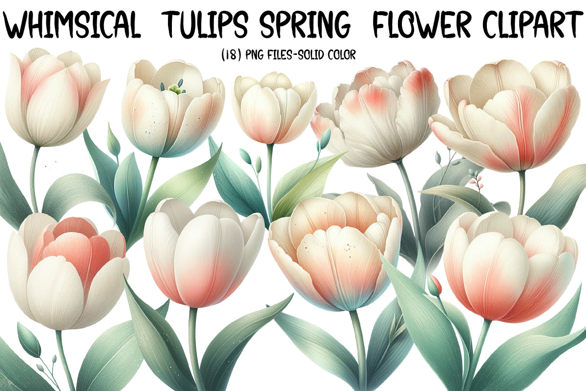 Whimsical Tulips Spring Flower Cli, an Illustration by Designworld (Photo 1 of 4)