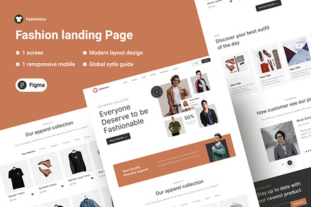 Fashionico - fashion landing page, a Landing Page Template by qaffvisual