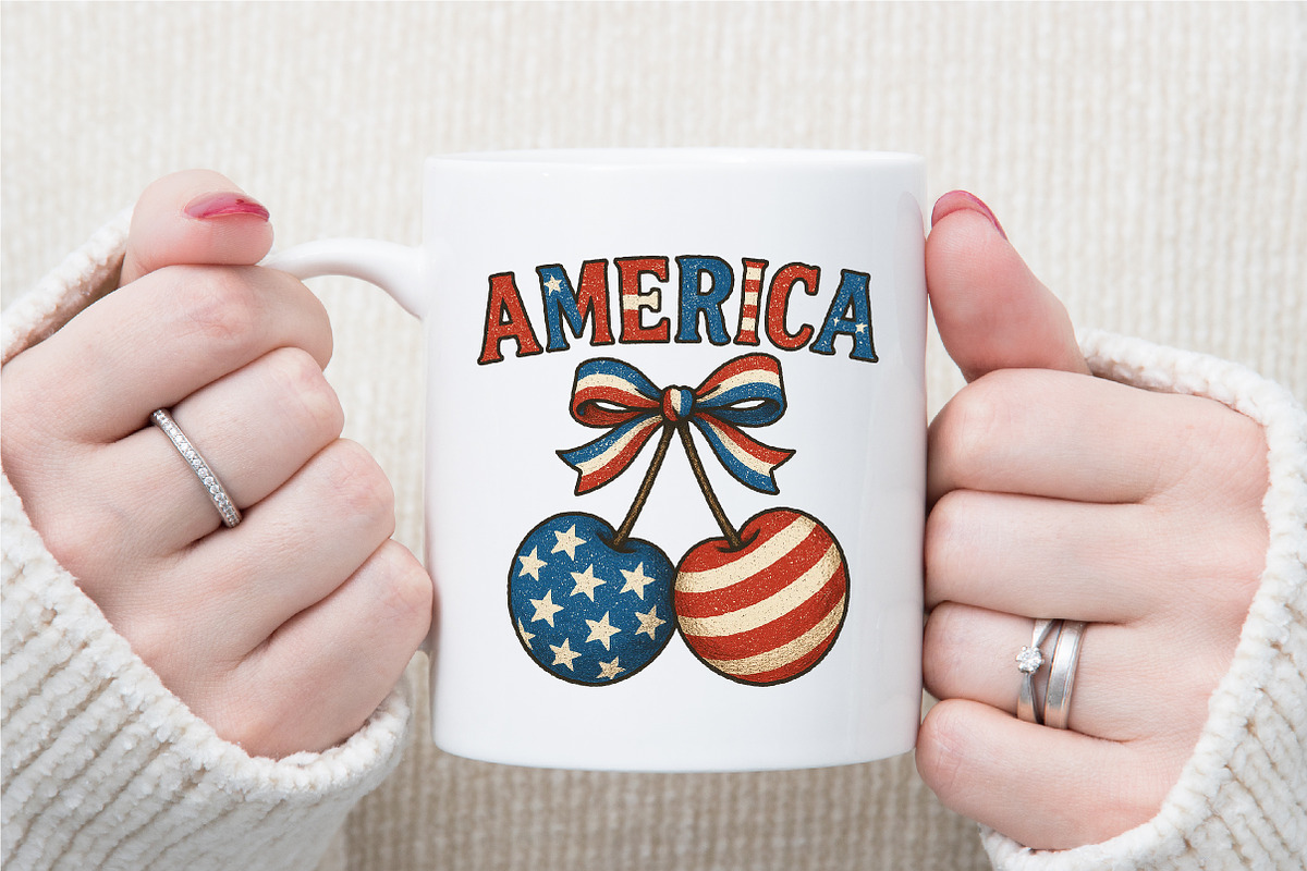 America Cherries Patriotic PNG, an Illustration by Sublimation Artist (Photo 6 of 9)