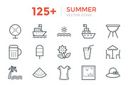 125+ Summer Vector Icons, an Outline Icon by Vectors Market (Thumbnail 1 of 3)
