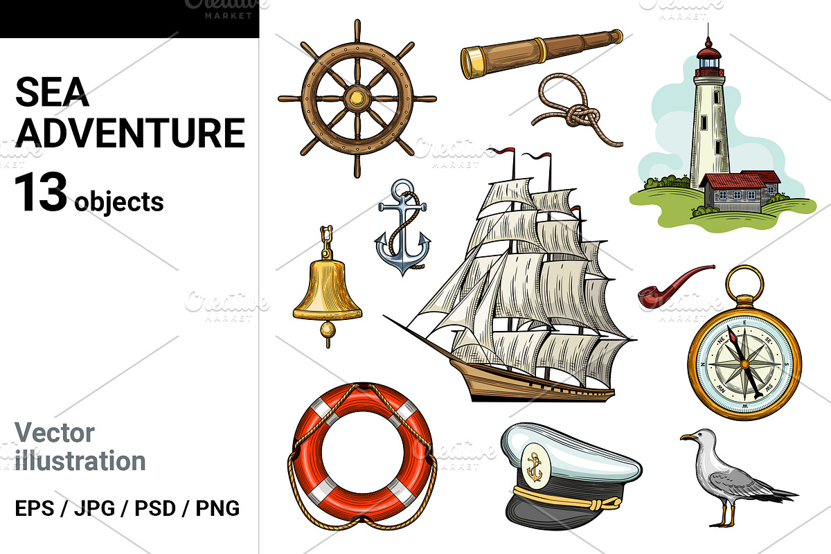 Set sea adventures., an Illustration by VitalinaGofman (Photo 1 of 6)