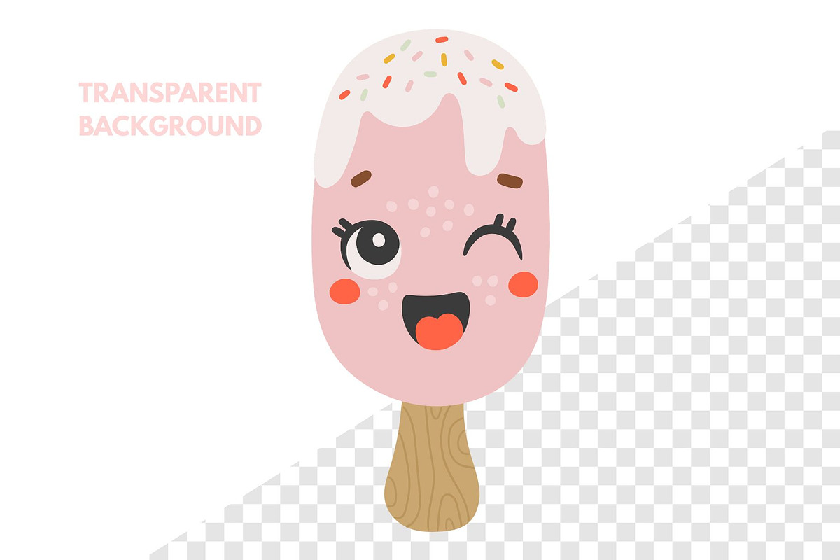 Cute Ice Cream Illustration, a Food Illustration by ⋒DesignECShop⋒ (Photo 2 of 3)
