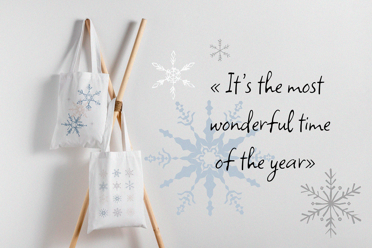 Snowflake  handraw vector collection, an Object Graphic by svetlatek (Photo 4 of 7)