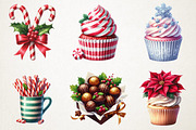 Holiday Cupcakes & Candy Clipart, an Illustration by RobertsArt (Thumbnail 6 of 7)
