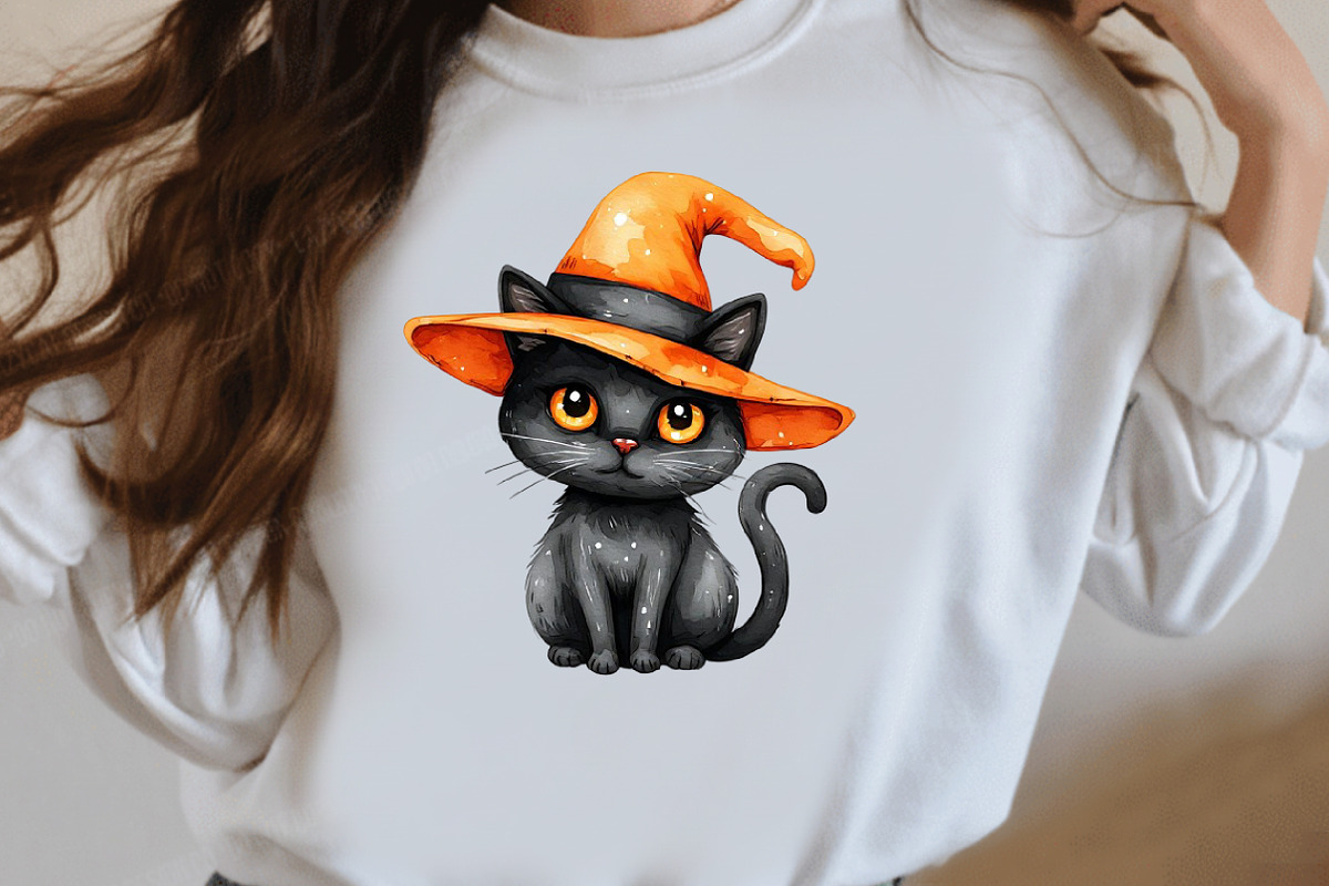 Cute Spooky Halloween Cats Clipart, a Seasonal Illustration by Designworld (Photo 7 of 8)