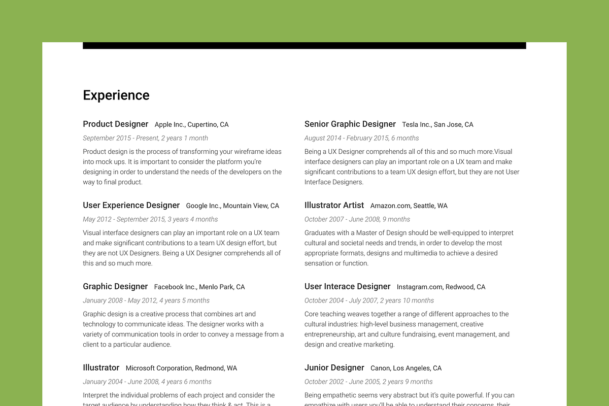 Big Set of Professional Resumes 1, a Resume Template by DEFNST (Photo 8 of 14)