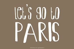 Let's go to Paris handmade Font