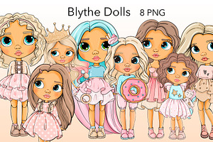 8 PNG Blythe Dolls Illustrations