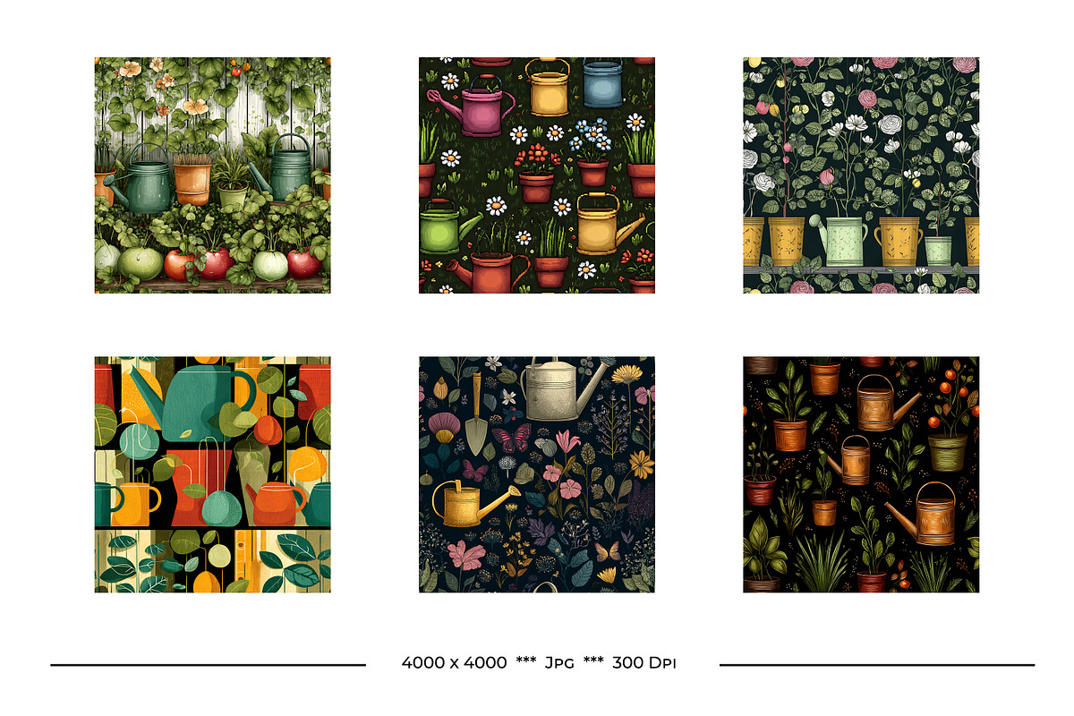 Gardening Retro Art Style Patterns, a Pattern Graphic by karenfoleyphoto (Photo 10 of 14)
