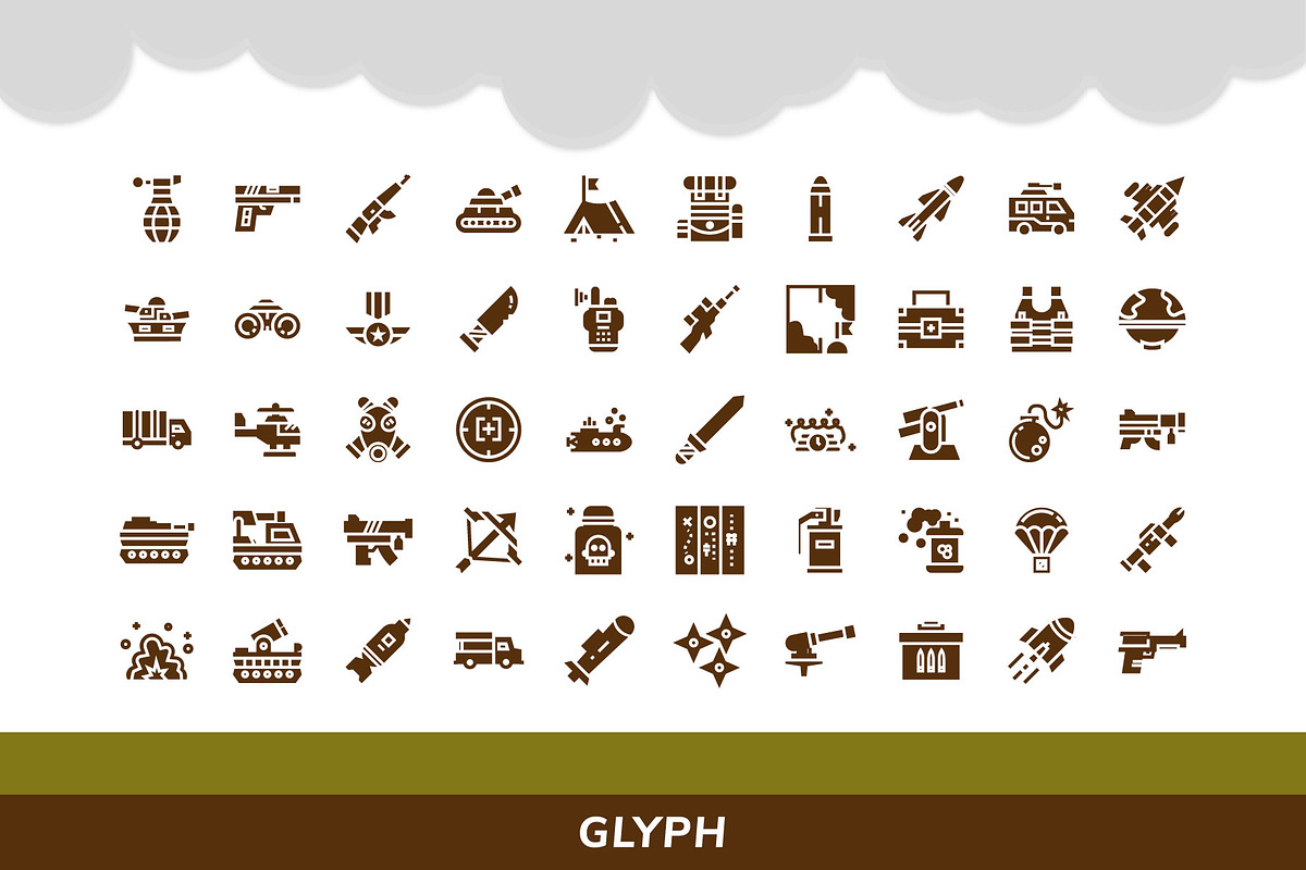 200 Military Icon Pack, a Duotone Icon by Creastale (Photo 3 of 5)