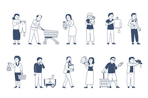 People on shopping. Customers choose, a Person Illustration by LadadikArt