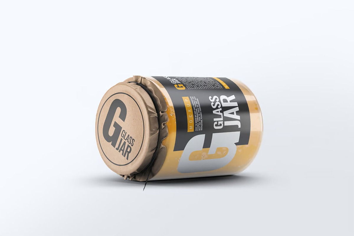 Glass Jar Mock-Up, a Packaging Mockup by DesignRushMarket (Photo 3 of 8)