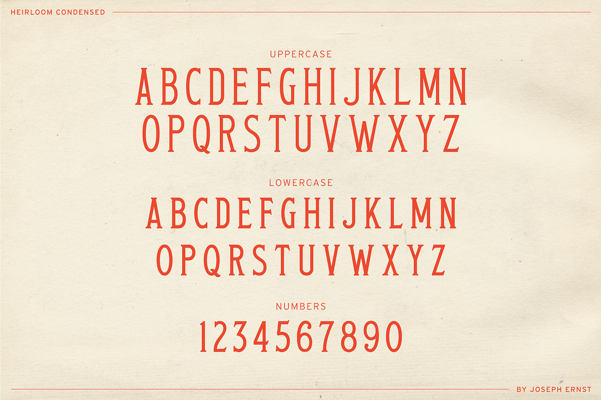 Heirloom Condensed, a Serif Font by Joseph Ernst Design Shop (Photo 2 of 7)