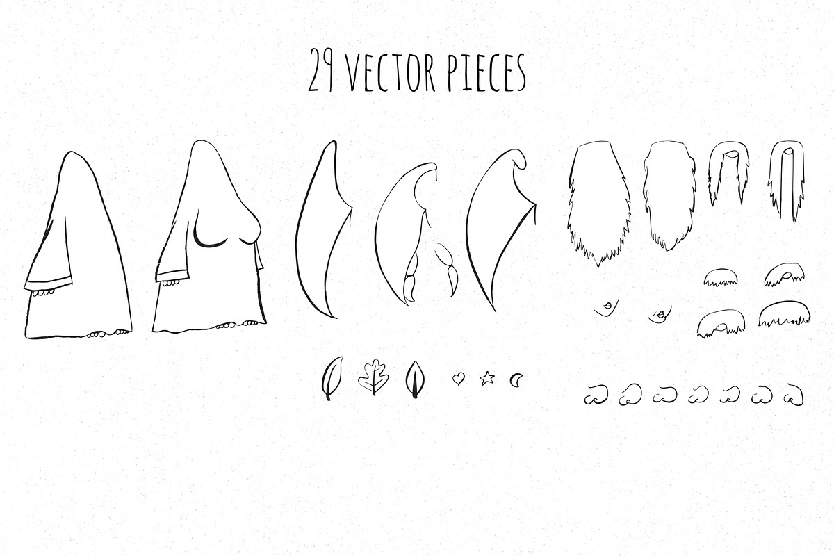 Build A Gnome Character Kit, a Person Illustration by Maria J. Black Studio (Photo 6 of 11)