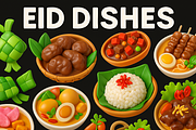Eid Food Dishes Illustration Pack, a Food Illustration by PanduYudhaSatria (Thumbnail 1 of 2)