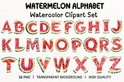 Watermelon Alphabet Clipart Bundle, an Illustration by PassionPNGcreation (Thumbnail 1 of 5)
