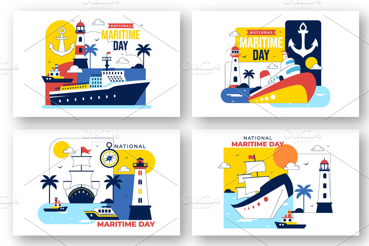 10 World Maritime Day Illustration, a Transportation Illustration by denayunebgt (Photo 2 of 4)