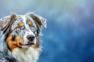 Australian shepherd dog with blue eyes and detailed merle fur lo, an Animal Photo by José Manuel Gelpi