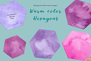 Purple Watercolor Hexagons, an Object Graphic by LittleAcornGraphics (Thumbnail 4 of 5)