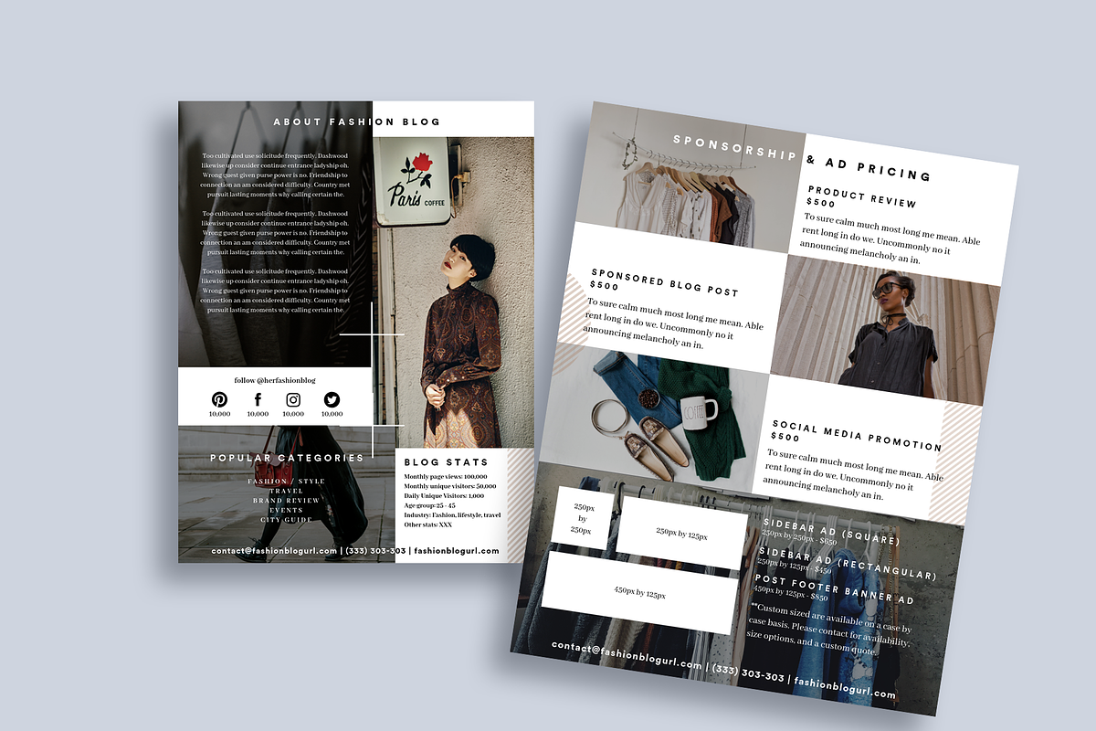 Media Kit Template InDesign + Canva, a Brochure Template by Studio Sugoi (Photo 3 of 3)
