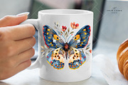 Watercolor Folk Butterflies Clipart, a Decorative Illustration by The Twin Lakes Studio (Thumbnail 2 of 9)