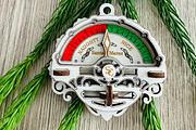 Santa Meter Ornament - Laser Cut, an Object Graphic by VectorPainter (Thumbnail 4 of 10)