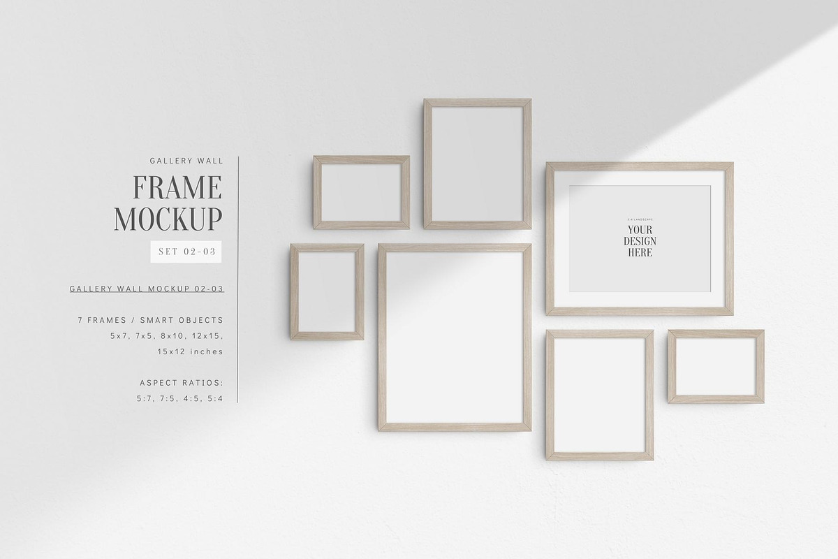 Gallery Wall Mockup | 7 Frames, a Household Mockup by DESIGN BY nube (Photo 2 of 9)