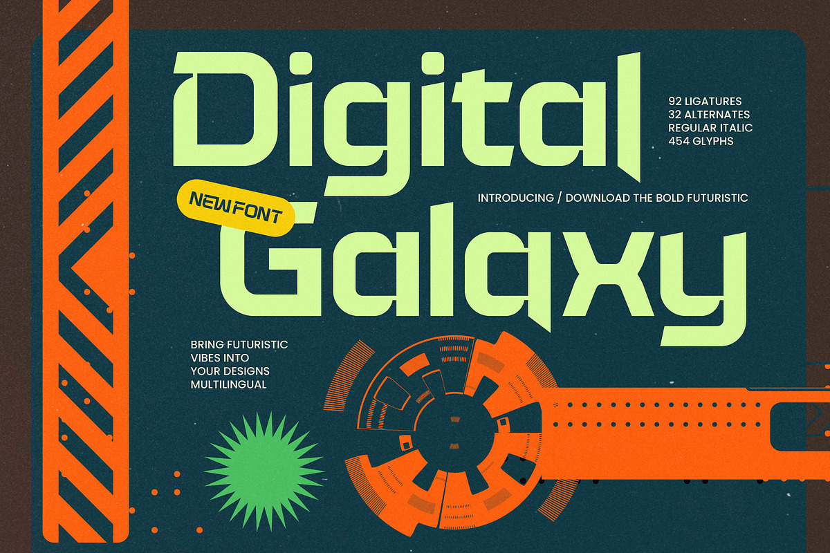 Digital Galaxy Futuristic Font, a Sans Serif Font by timelesstype.co (Photo 1 of 20)
