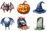 Watercolor Halloween Clipart Bundle, an Illustration by OK Design (Thumbnail 5 of 5)