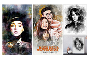 Portrait Painting Watercolor Photo, an Action Add-On by Photoshop Action (Thumbnail 1 of 22)