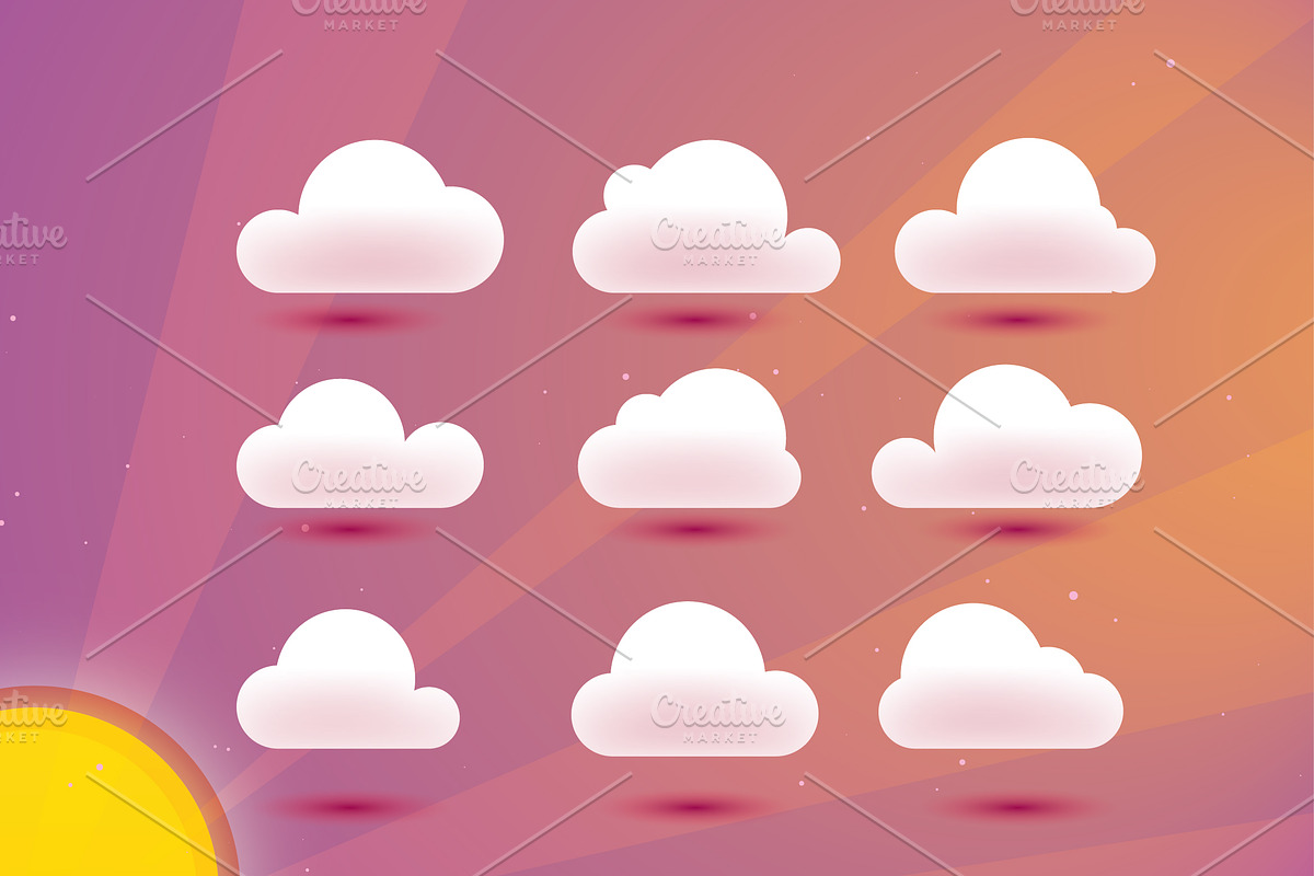 Clouds Vector Set preview 2