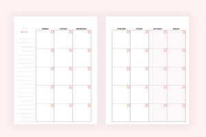 Monthly Planner Inserts 8.5x11