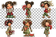 Whimsical Summer Little Girl Clipart, a Seasonal Illustration by Daily.Designs (Thumbnail 3 of 5)