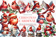 Cute Christmas Cardinal Clipart, an Illustration by Designworld (Thumbnail 1 of 5)
