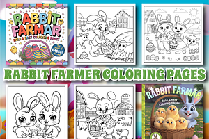 Rabbit Farmer Coloring Pages for Kid, an Animal Illustration by Design Zone