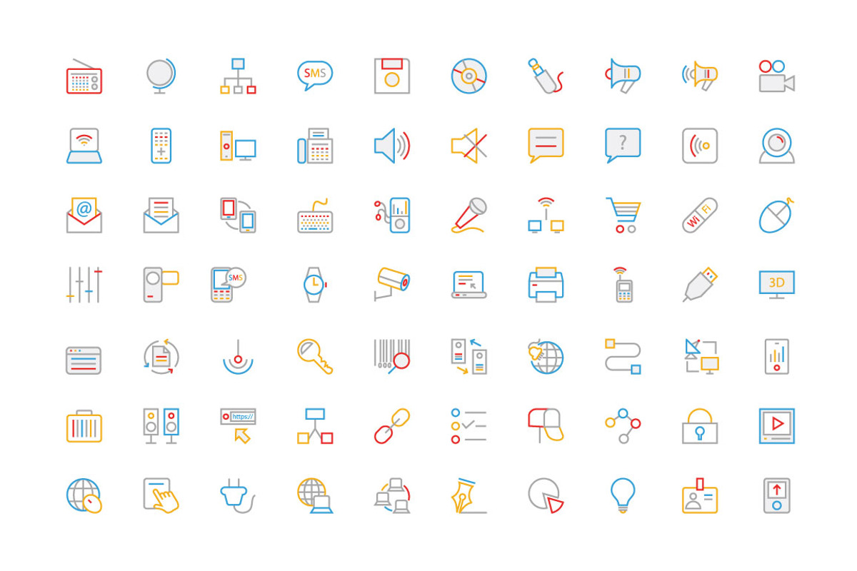 175+ Communication Colored Line Icon, an Outline Icon by Creative Stall (Photo 2 of 3)