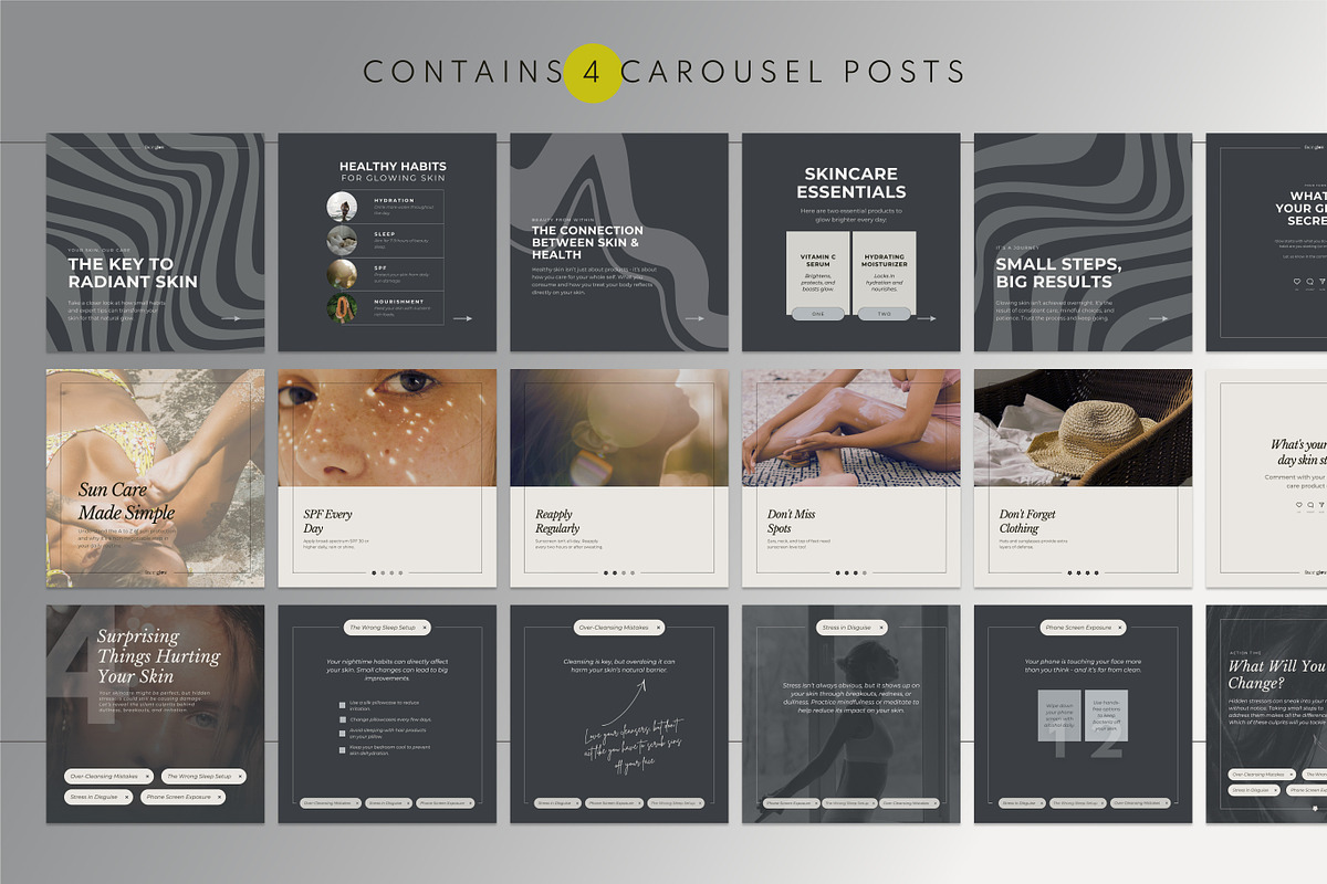 Esthetician Instagram Templates, a Social Media Template by Glow Muse Studio (Photo 4 of 10)